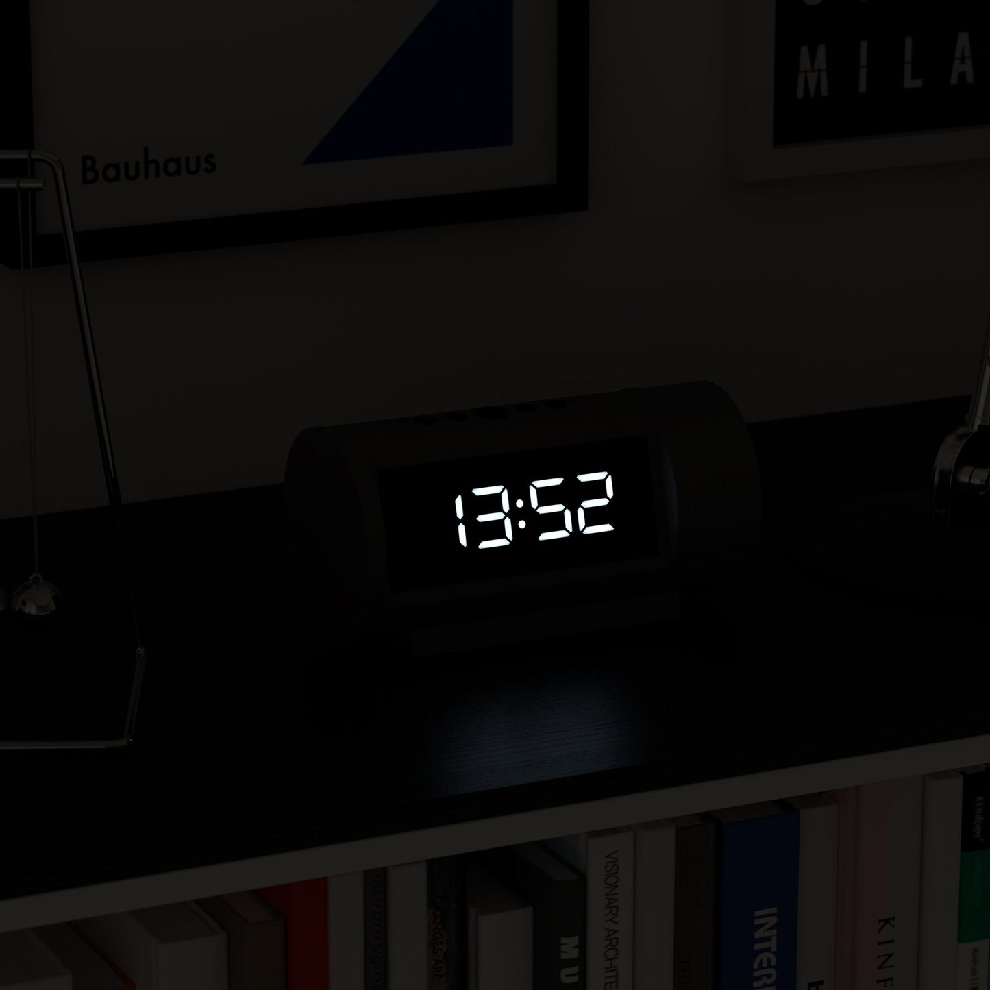 Pil Led Alarm Clock Black