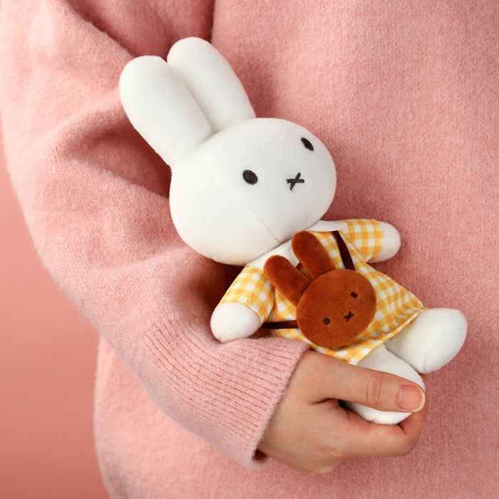 Miffy Plush Yellow Checkered Dress with Melanie Bag 20cm