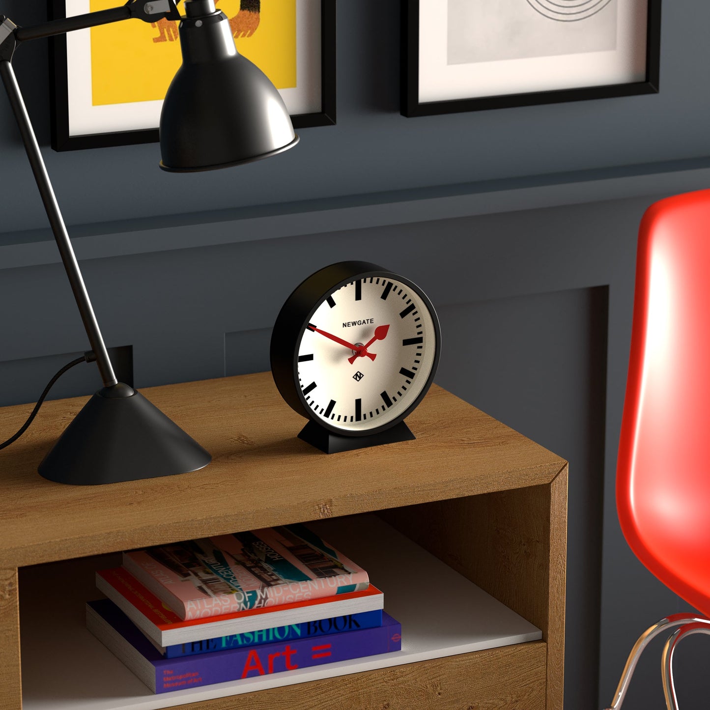 Railway Mantel Clock Cave Black