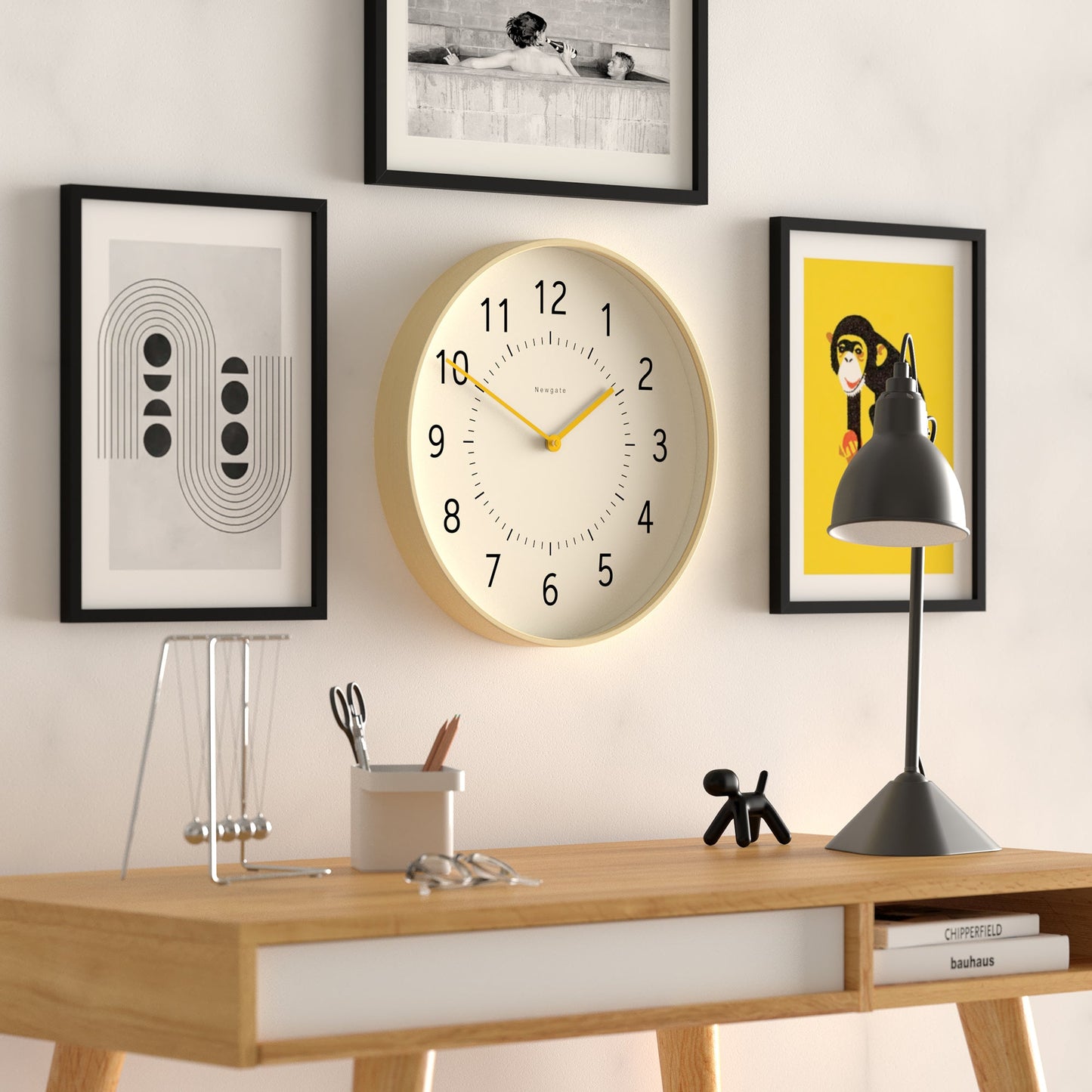 Monopoly Plywood Wall Clock With Yellow Hands
