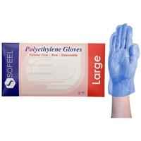 Sofeel Disposable Polyethylene Gloves Powder Free Latex Free Large Blue 500 Pieces/Box