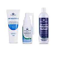 Denta-Med Dry Mouth Gel 65mL Tube, Dry Mouth Oral Hygiene Spray 50mL & Moisturising Mouthwash 250mL Bottle Bundle