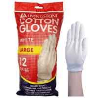 Livingstone Cotton Gloves Large 12 Pairs/Bag