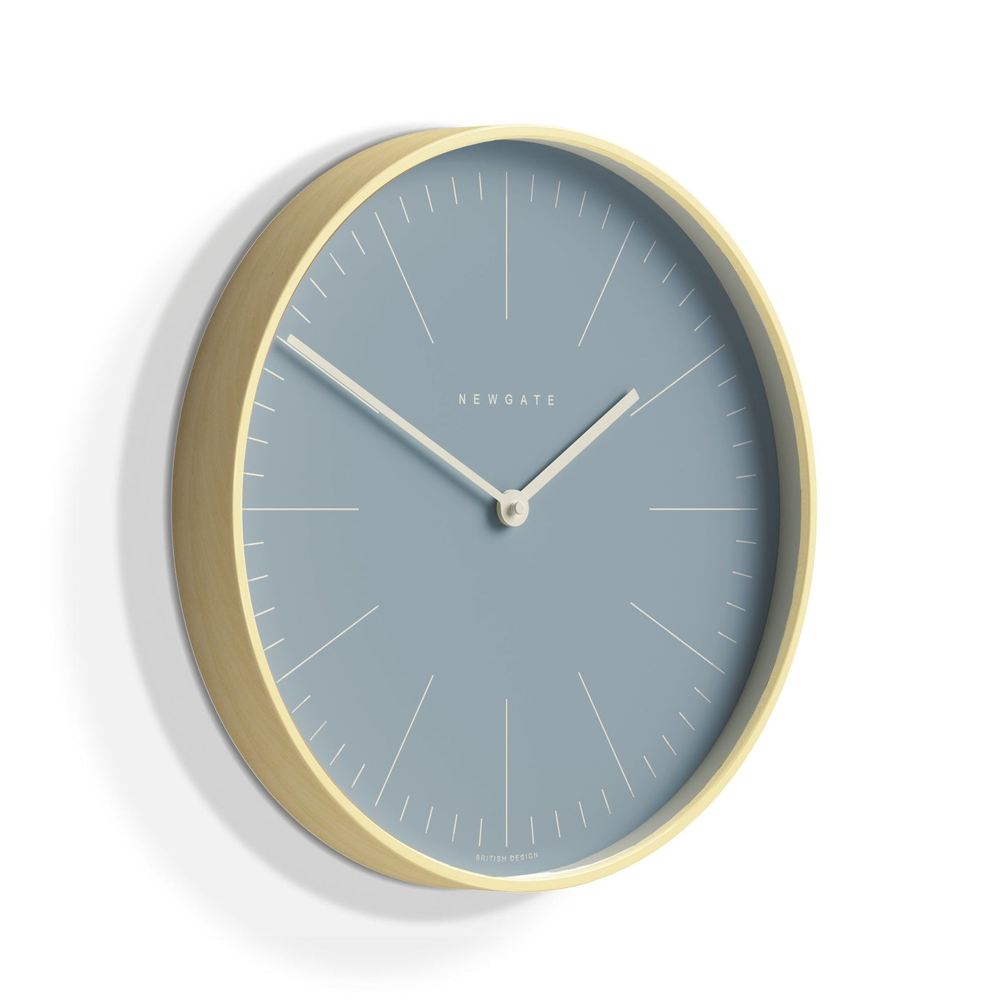 Mr Clarke Clock Pale Wood Pill Blue Dial 128