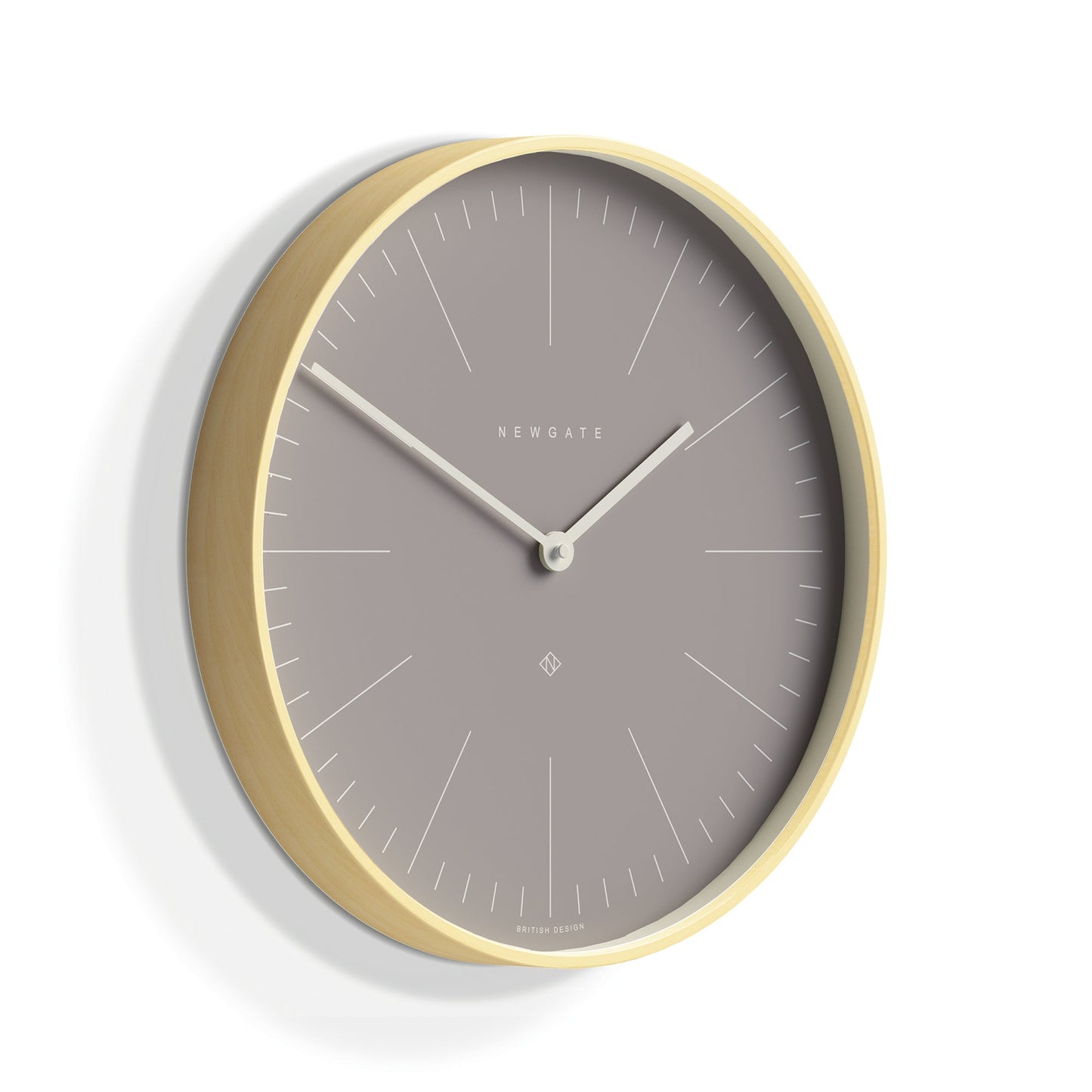 Mr Clarke Clock Pale Wood Clay Grey Dial