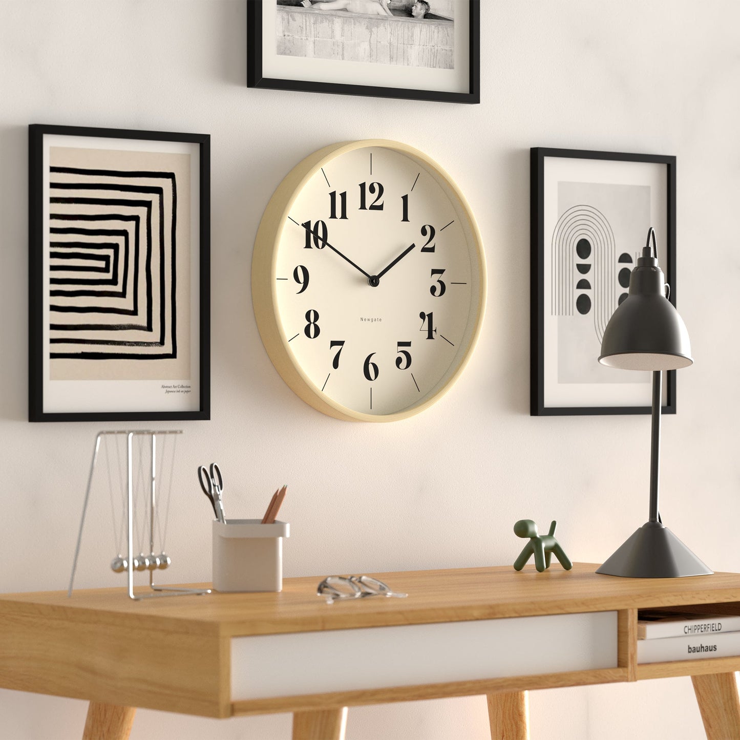 Mr Clarke Clock Pale Wood Hopscotch Dial