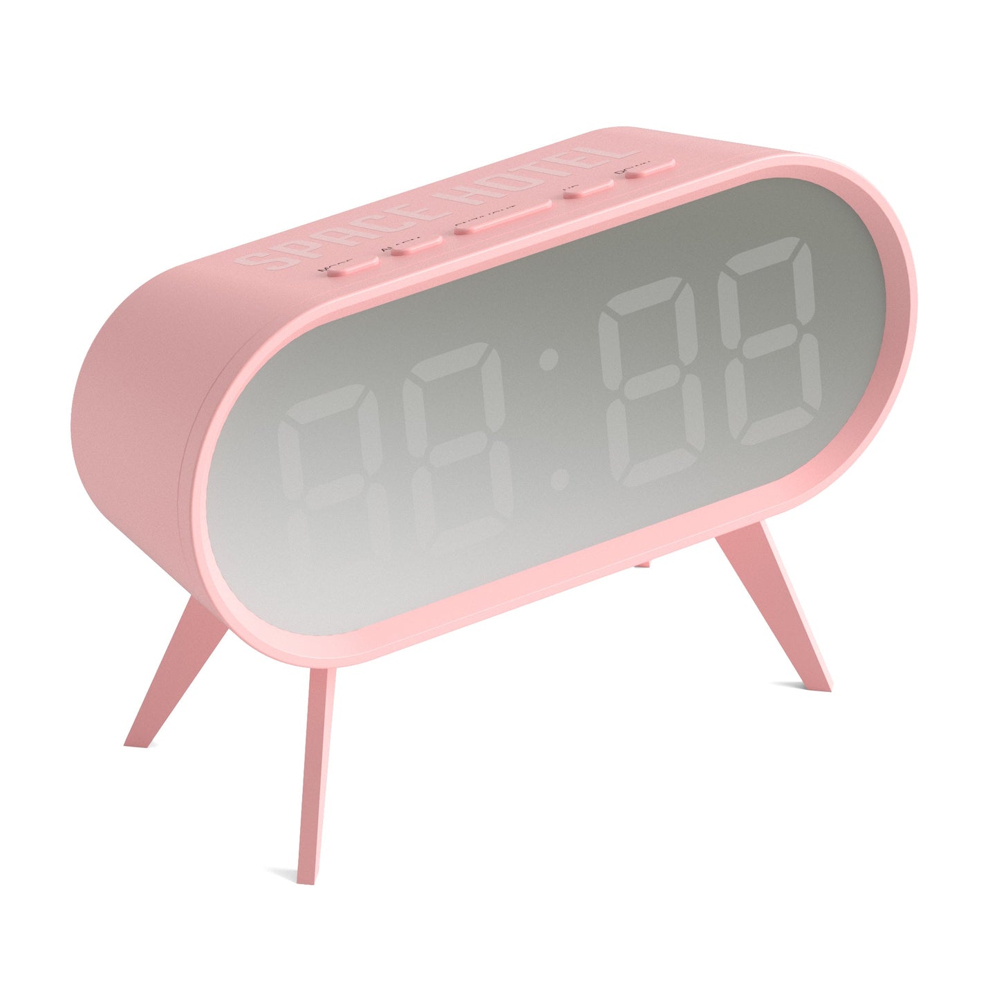 Space Hotel Cyborg Led Alarm Clock Pink