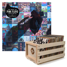 Crosley Record Storage Crate Pink Foyd The Best Of Pink Floyd: A Foot In The Door Vinyl Album Bundle