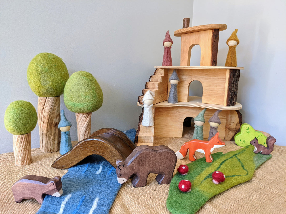 Papoose Wooden Bridge with Railing Pretend and Imaginative Play 3yrs+
