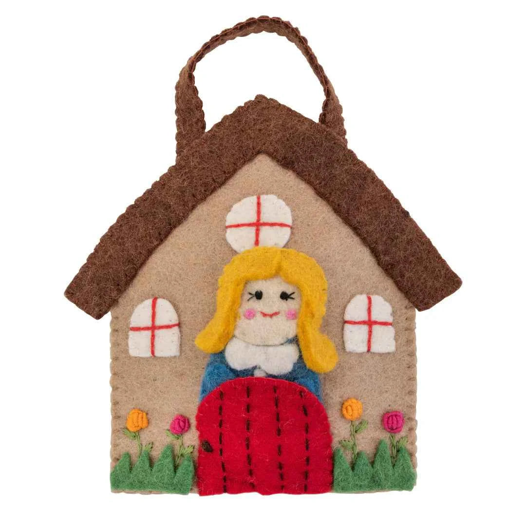 Pashom Felt Goldilocks Playset With Finger Puppets 5pc Pretend & Imaginative Play Toys 3yrs+