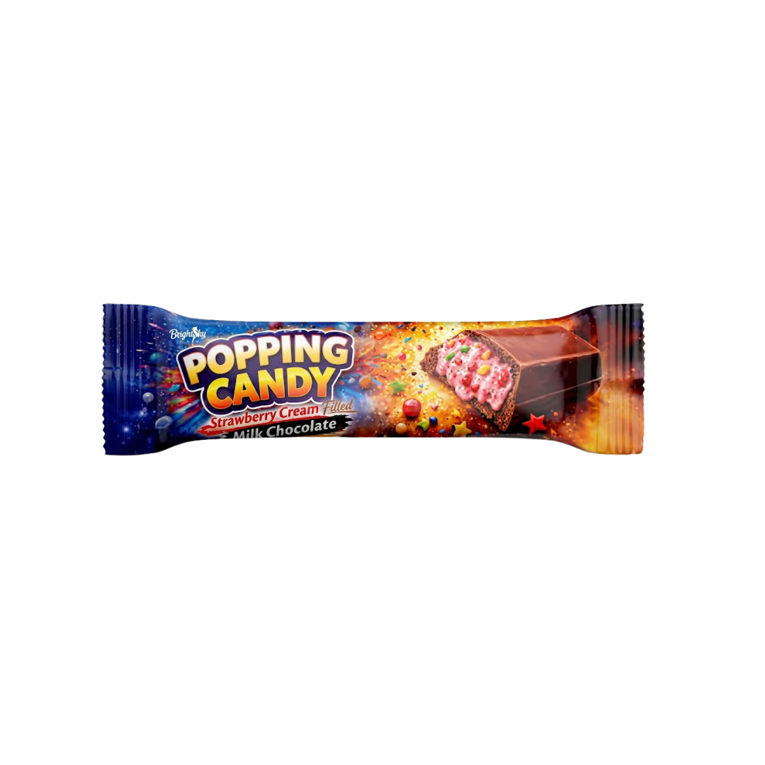 Milk Chocolate with Strawberry Cream & Popping Candy 35g