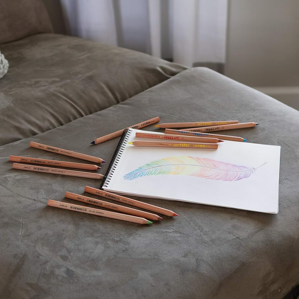 LYRA Super Ferby Nature Unlacquered Waldorf Pencils 6 Colours Stationary Art and Craft for Kids 3yrs+
