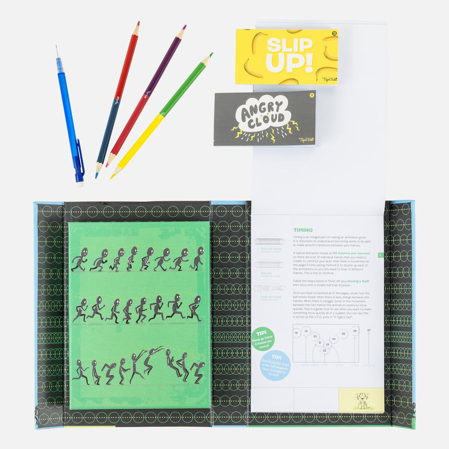 Tiger Tribe Flipbook Kit Animation Action Activity Interactive Book Art and craft for kids 8yrs+