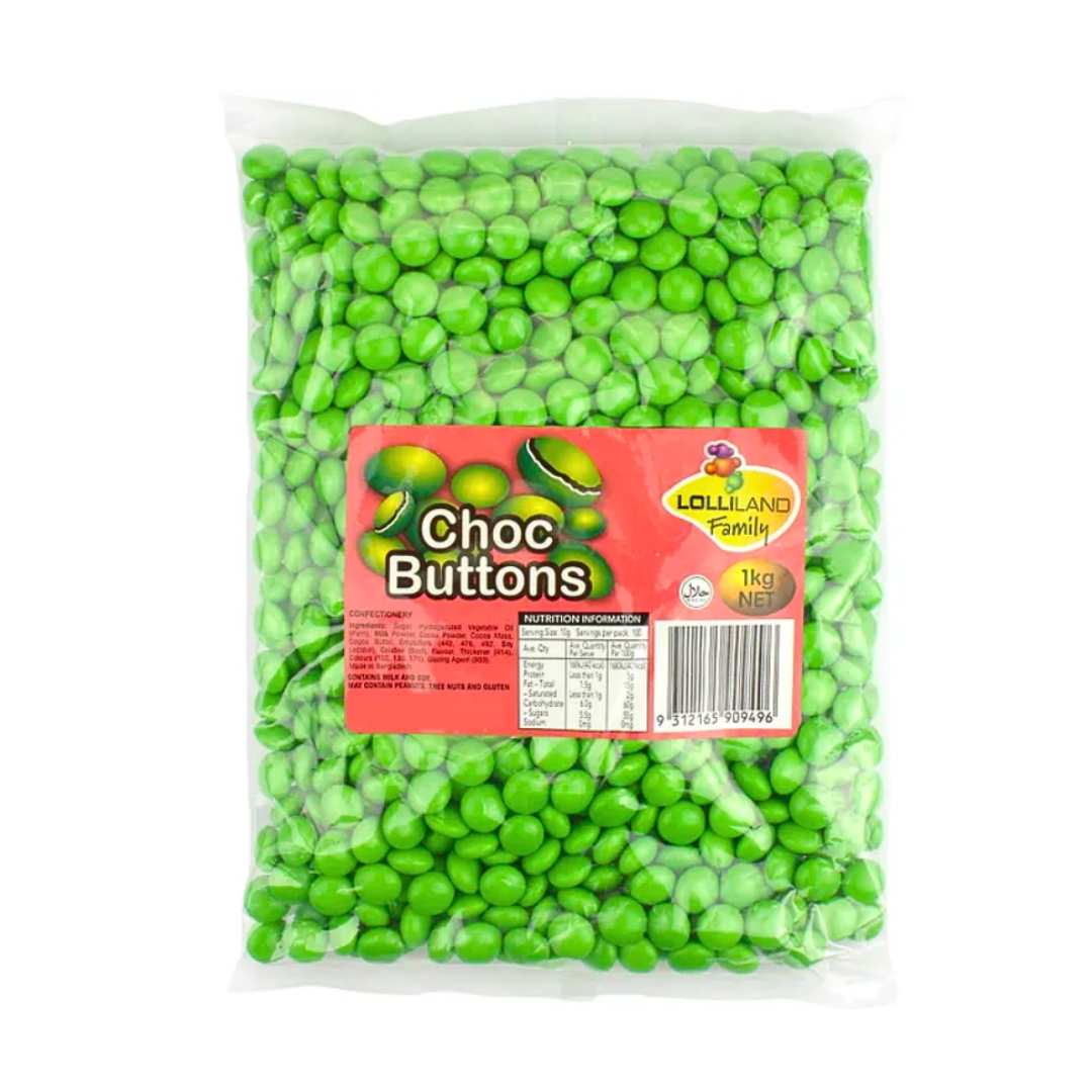 Green Chocolate Buttons 1kg