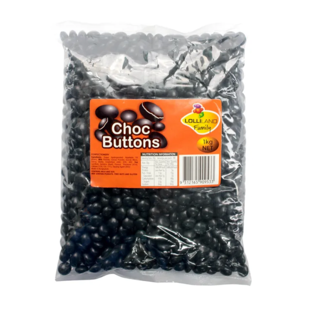Black Chocolate Buttons 1kg