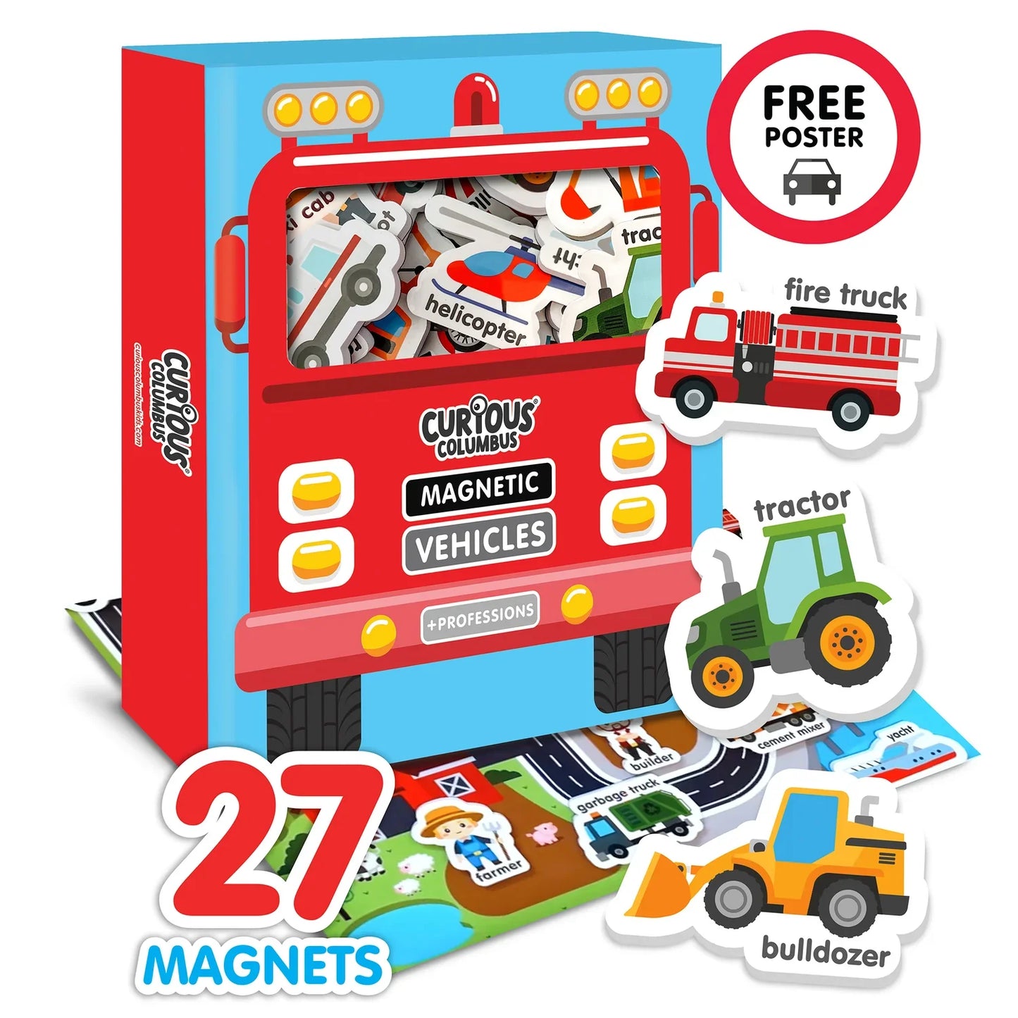 Curious Columbus Magnetic Vehicles and Professions Baby Toys Baby Gifts Idea Best Seller 0m+