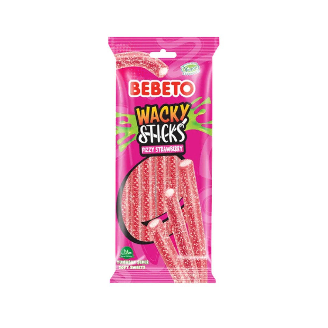 Fizzy Strawberry Wacky Sticks 180g