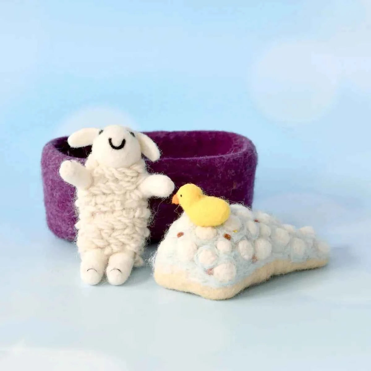 Tara Treasures Where Is The Green Sheep Bath Sheep Play Set 3pcs Pretend & Imaginative Play Felt Animals Australian Authors Classic Story 3yrs+