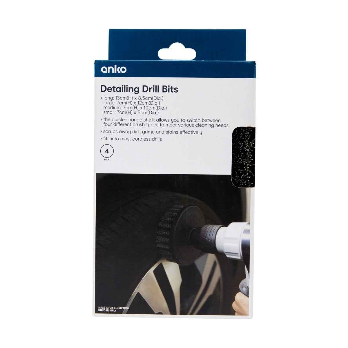 4 Pack Detailing Drill Bits