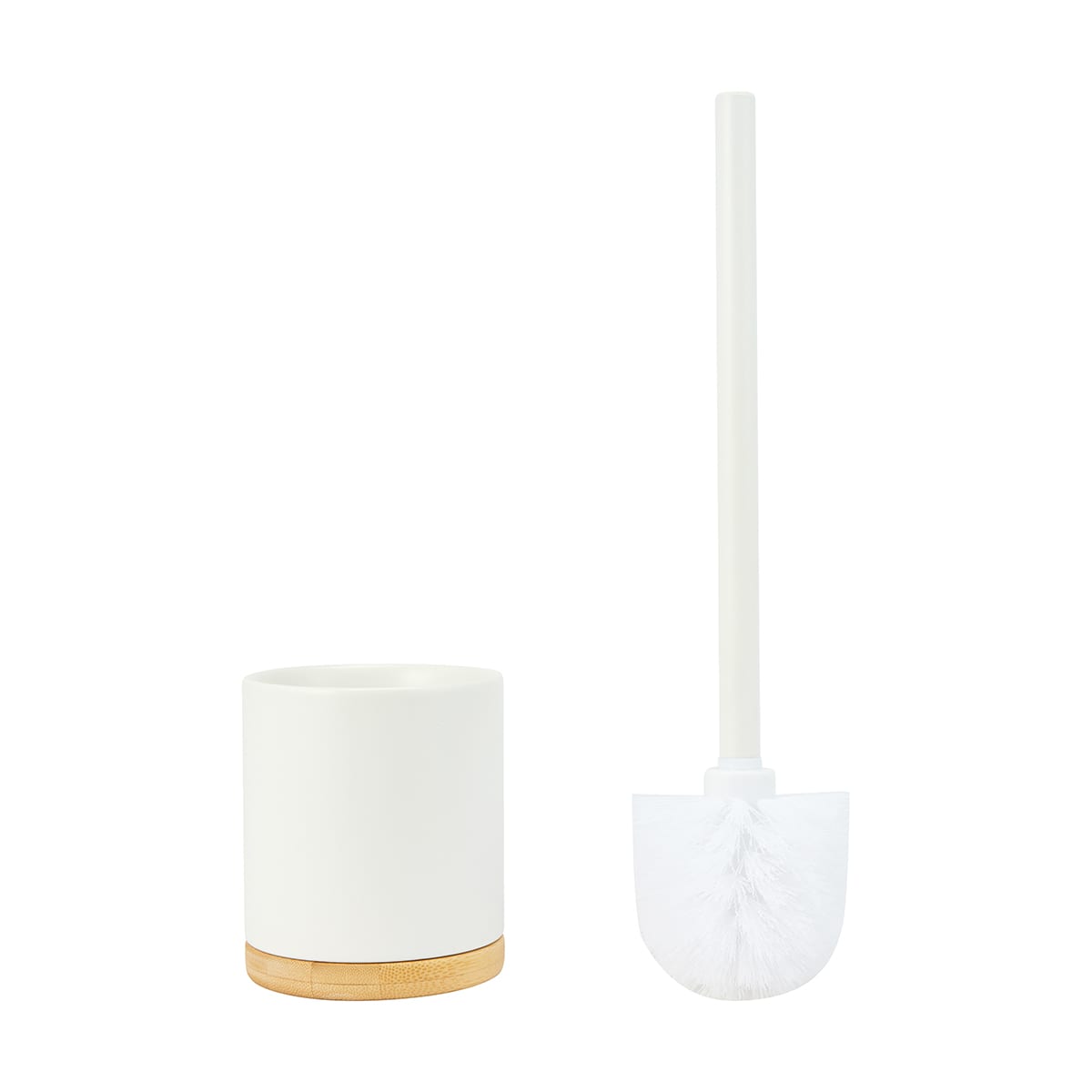 White and Bamboo Toilet Brush