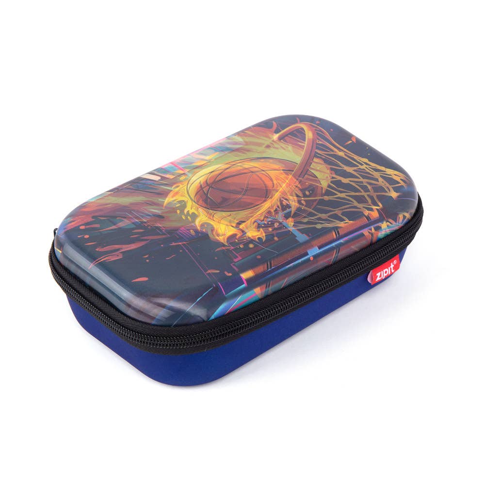 ZIPIT 3D Lenticular Box Pencil Case Basketball Stationary Clearance 3yrs+