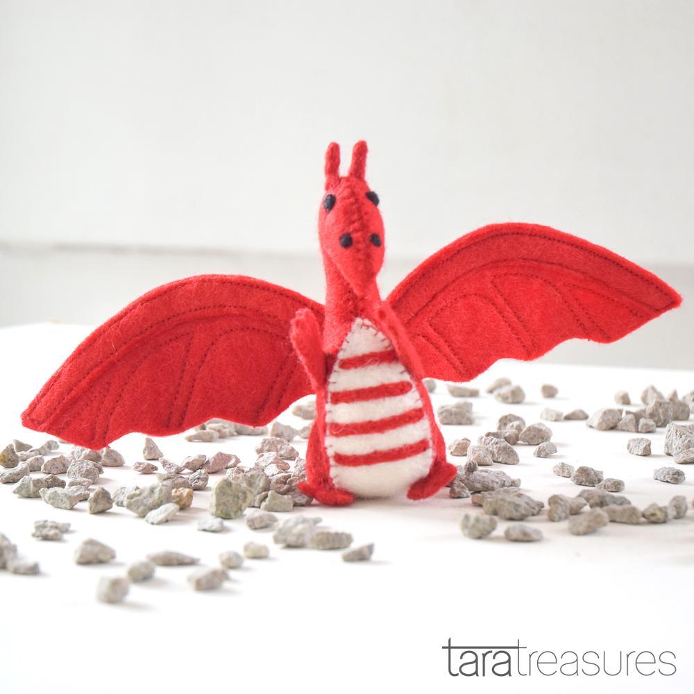 Tara Treasures Felt Dragon Pretend & Imaginative Play Toys Felt Animals Dinosaur and Dragon Theme 3yrs+