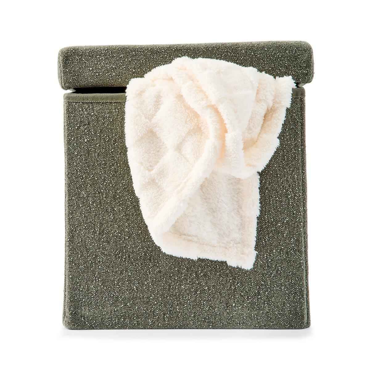 Square Storage Ottoman - Green