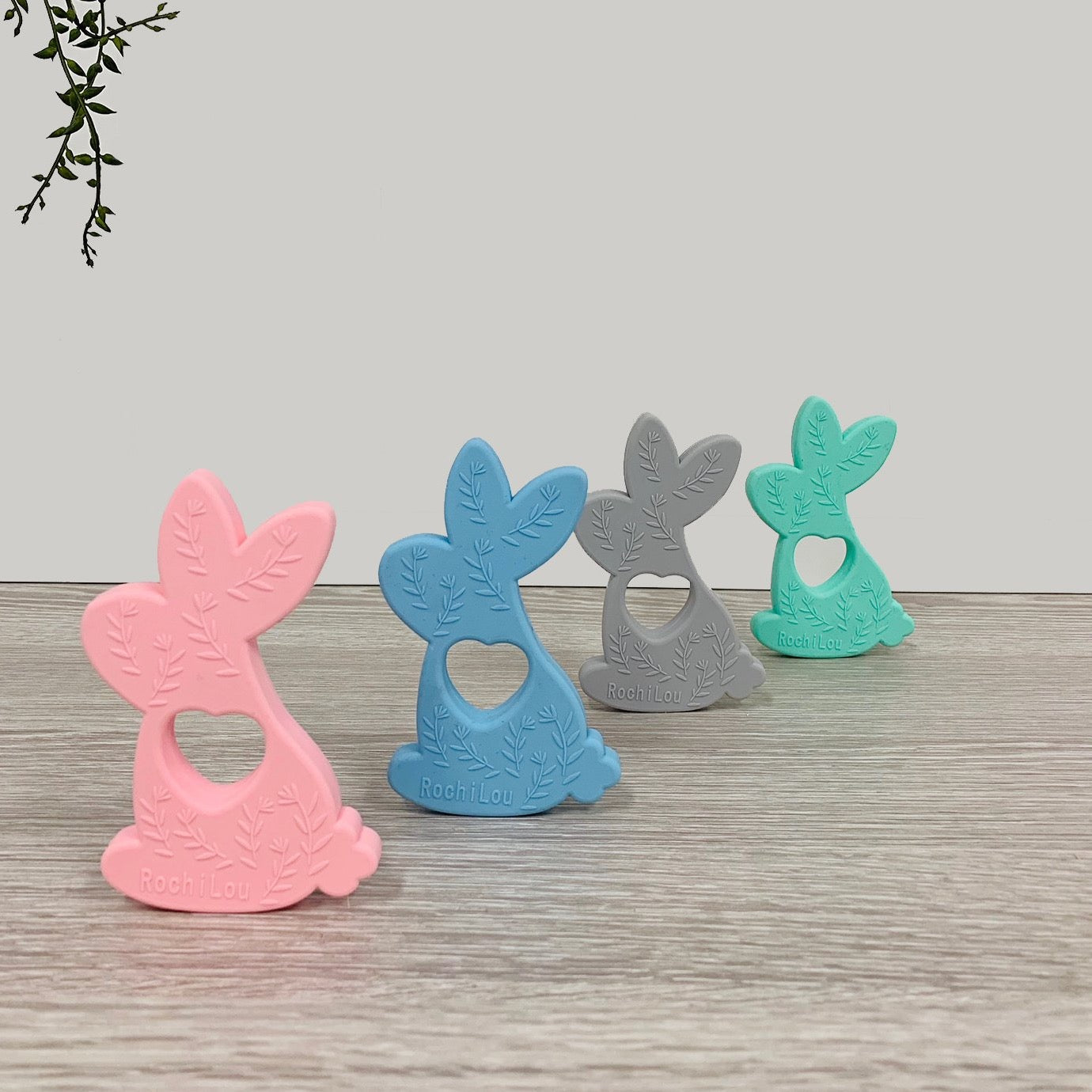 RochiLou Sensory Bunny Teether Color Blue