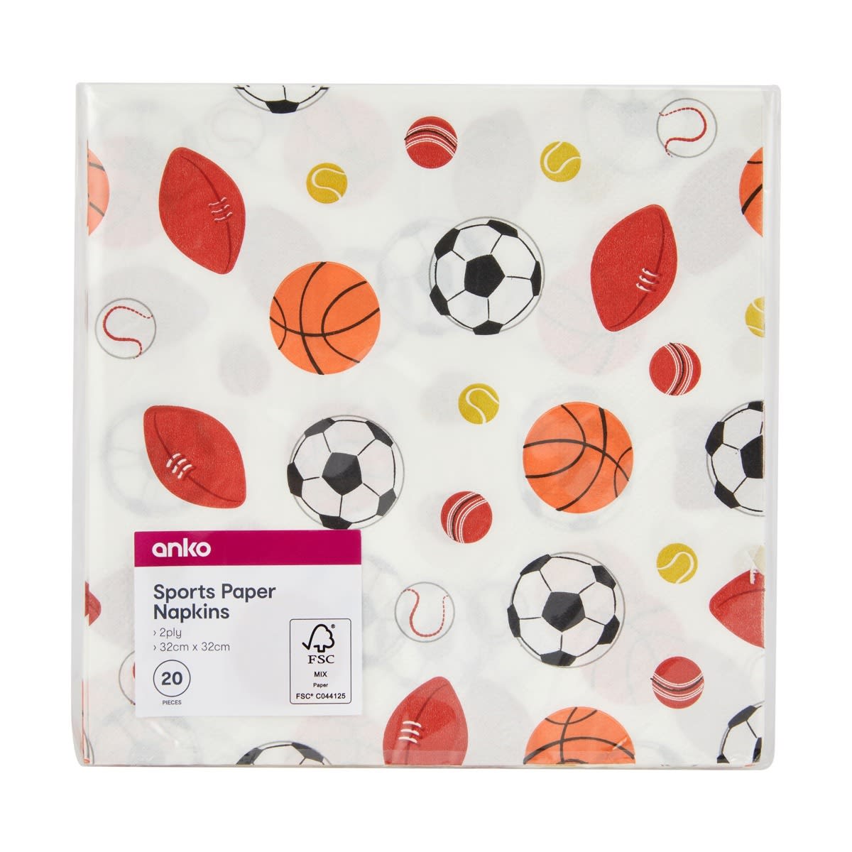20 Piece Sports Paper Napkins