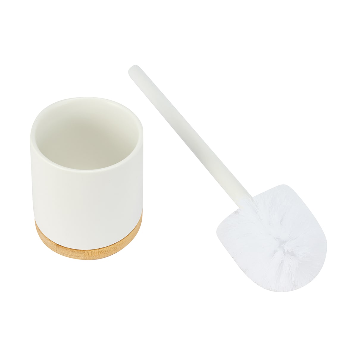 White and Bamboo Toilet Brush