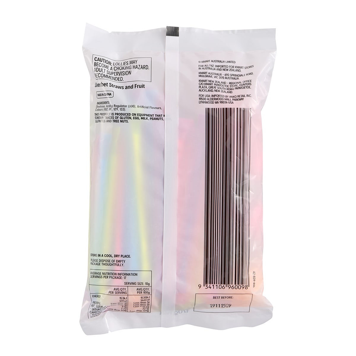 Sherbet Straws & Fruit 170g