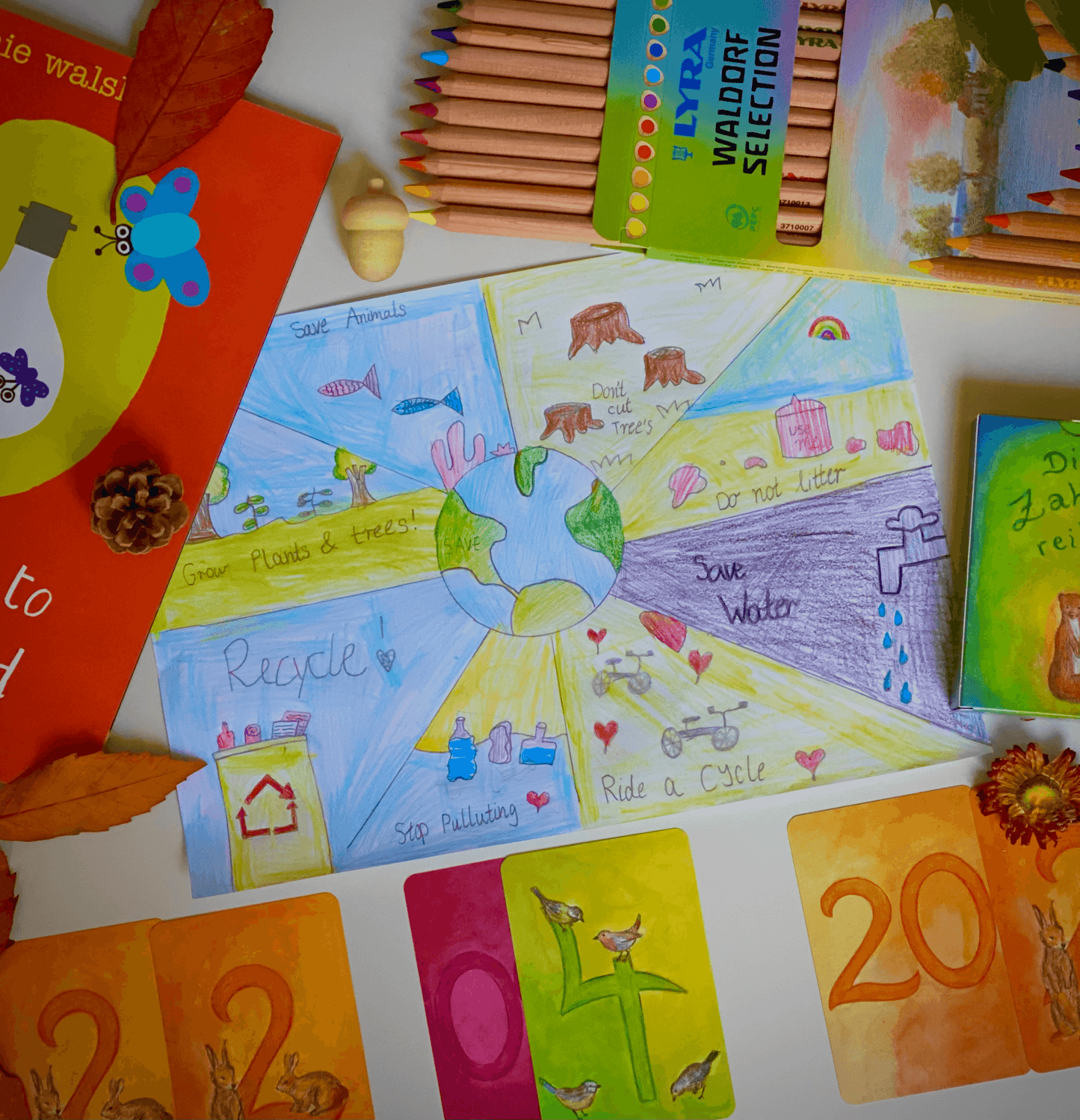 Lyra Super Ferby Unlacquered Waldorf Education 12 assorted colours Stationary Art and craft for kids Best Seller 3yrs+