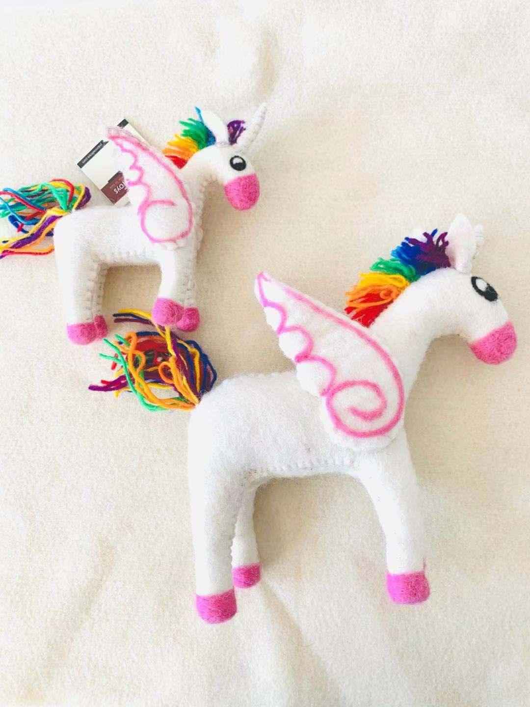 Papoose Felt Rainbow Pegasus Unicorn Baby Pretend & Imaginative Play Toys Unicorn Toys Fairy Unicorn and Castle Theme 3yrs+
