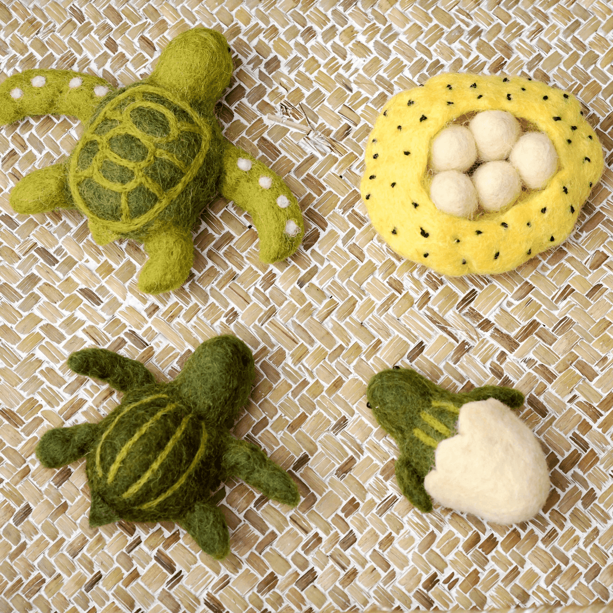 Tara Treasures Felt Life Cycle of Green Sea Turtle Set Pretend & Imaginative Play Toys Felt Animals 3yrs+