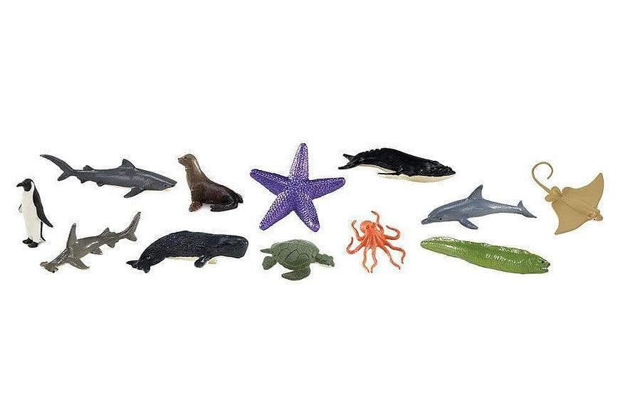 Tube of 12 Ocean Animal Figurines Montessori Language Learning Figurines by Safari Ltd Toob Range 3yrs+