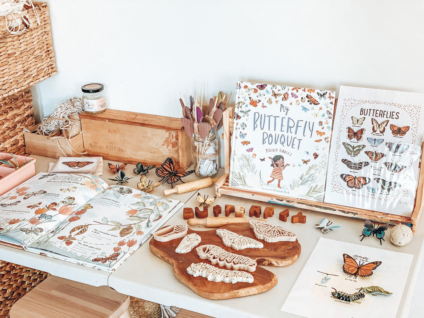 Kinfolk Pantry Life Cycle of a Butterfly Monarch Eco Cutter Set Playdough Toys Art and craft for kids 3yrs+