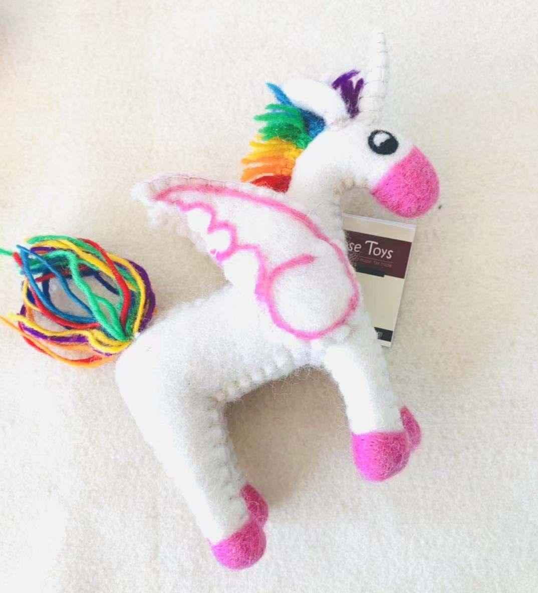 Papoose Felt Rainbow Pegasus Unicorn Mother Pretend & Imaginative Play Toys Unicorn Toys Fairy Unicorn and Castle Theme 3yrs+