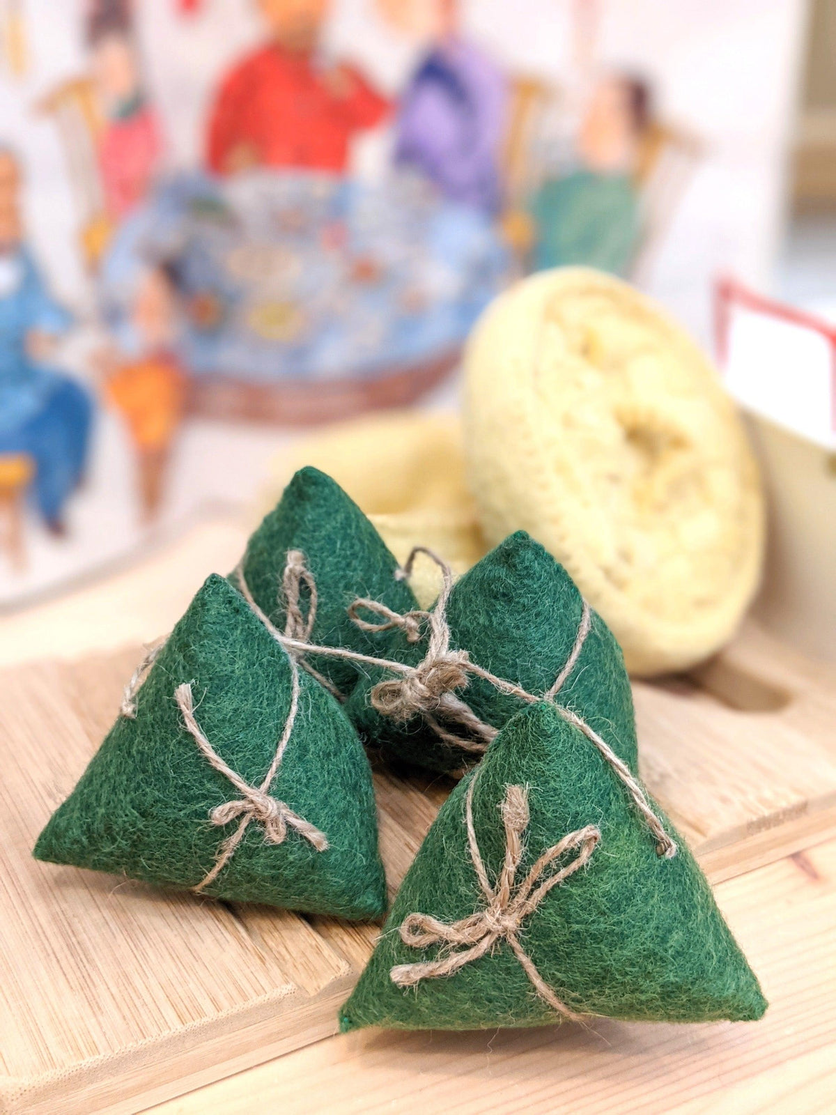 Papoose Felt Yum Cha Steamer Basket Set of 2 Pretend & Imaginative Play Kitchen Accessories 3yrs+