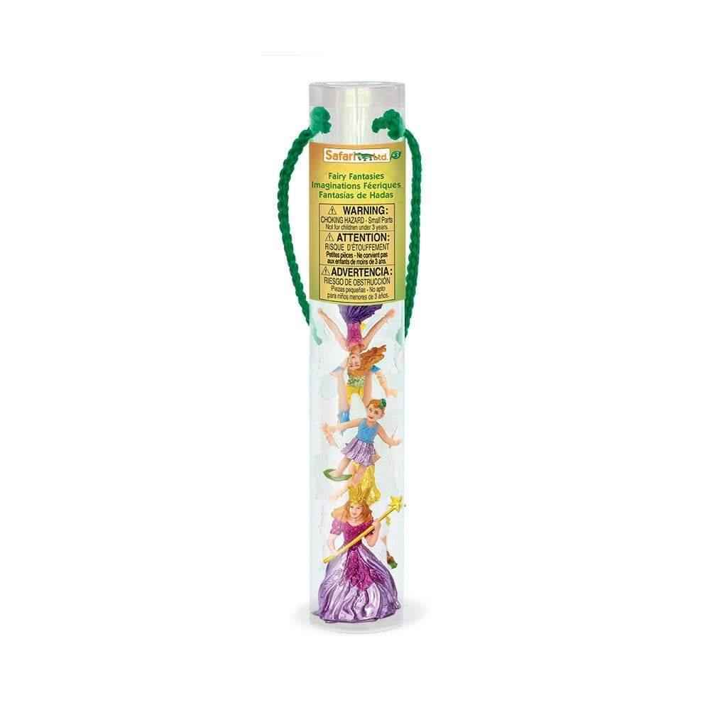 Tube of 6 Fairy Fantasies® Designer Figurine by Safari Ltd Toob Range Fairy Unicorn and Castle Theme 3yrs+