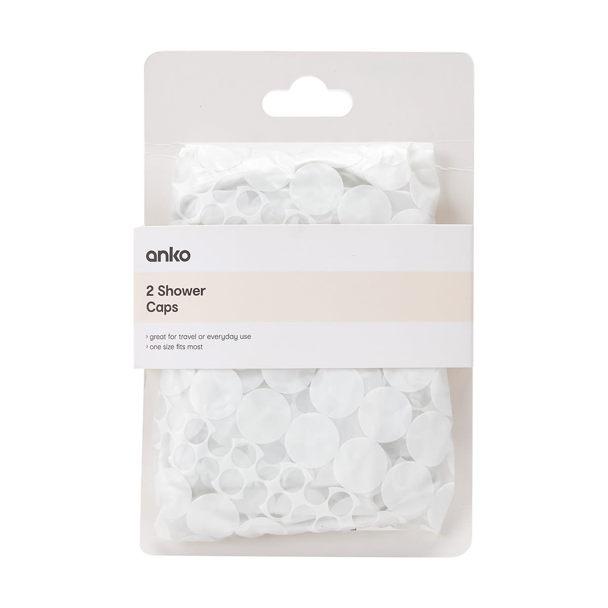 2 Pack White Shower Caps