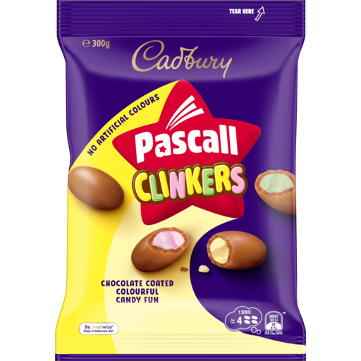 Pascall Chocolate Coated Clinkers Lollies 300g (Sale)