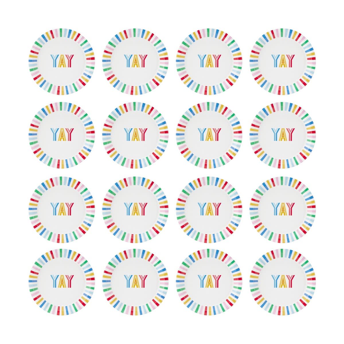 16 Piece Bright Paper Plates