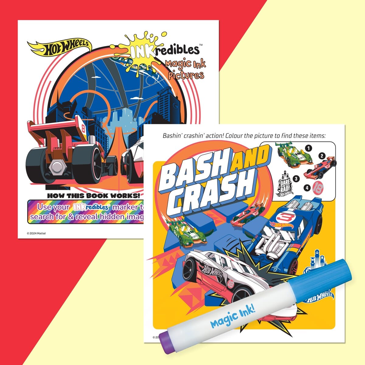INKredibles Magic Reveal Hot Wheels Mess Free Magic Ink Pictures! - Book