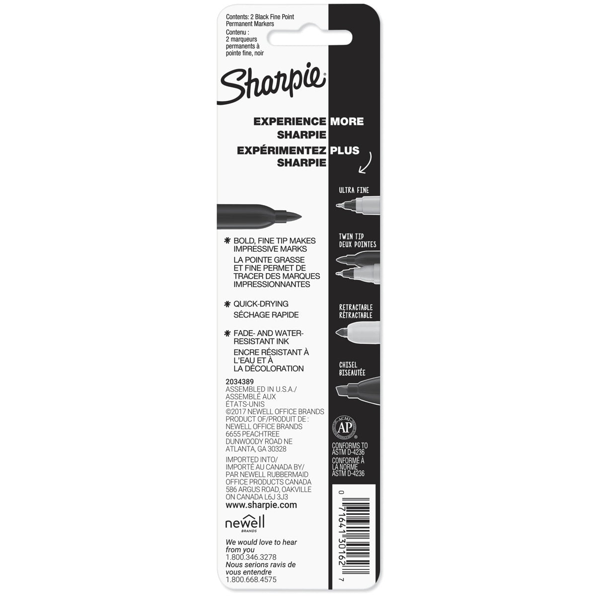 2 Pack Sharpie Fine Point Permanent Marker - Black
