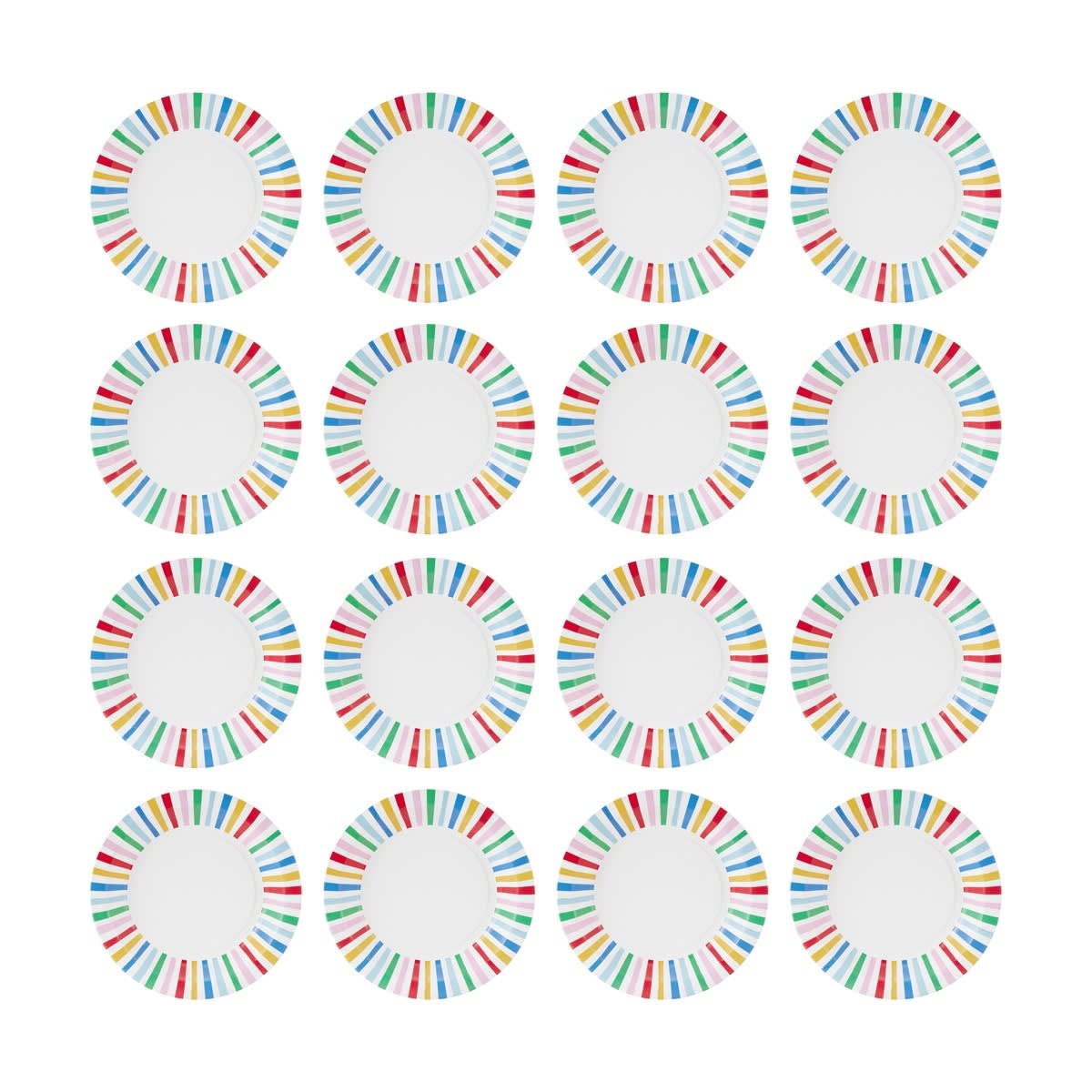 16 Piece Bright Dessert Paper Plates