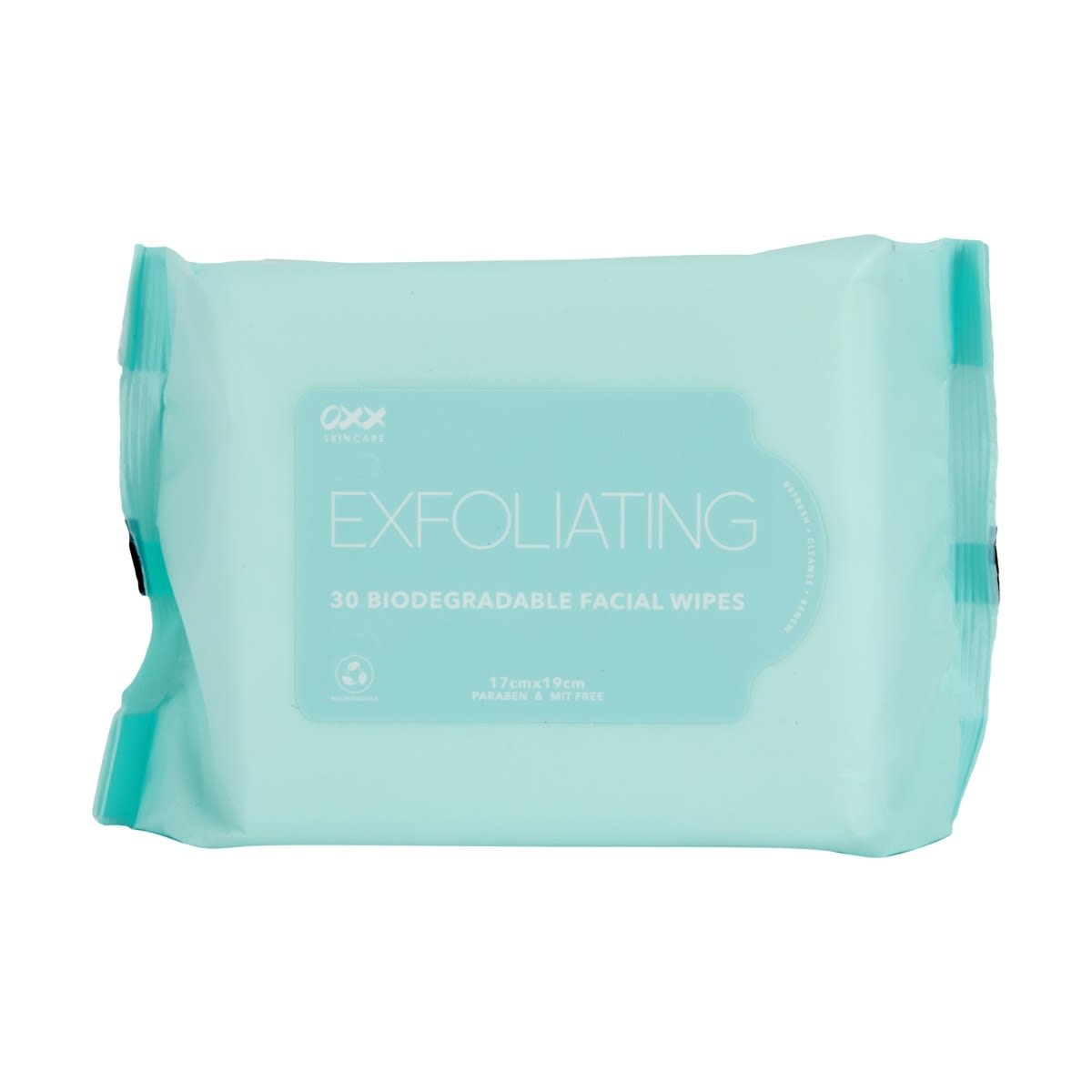 OXX Skincare 30 Pack Exfoliating Biodegradable Facial Wipes