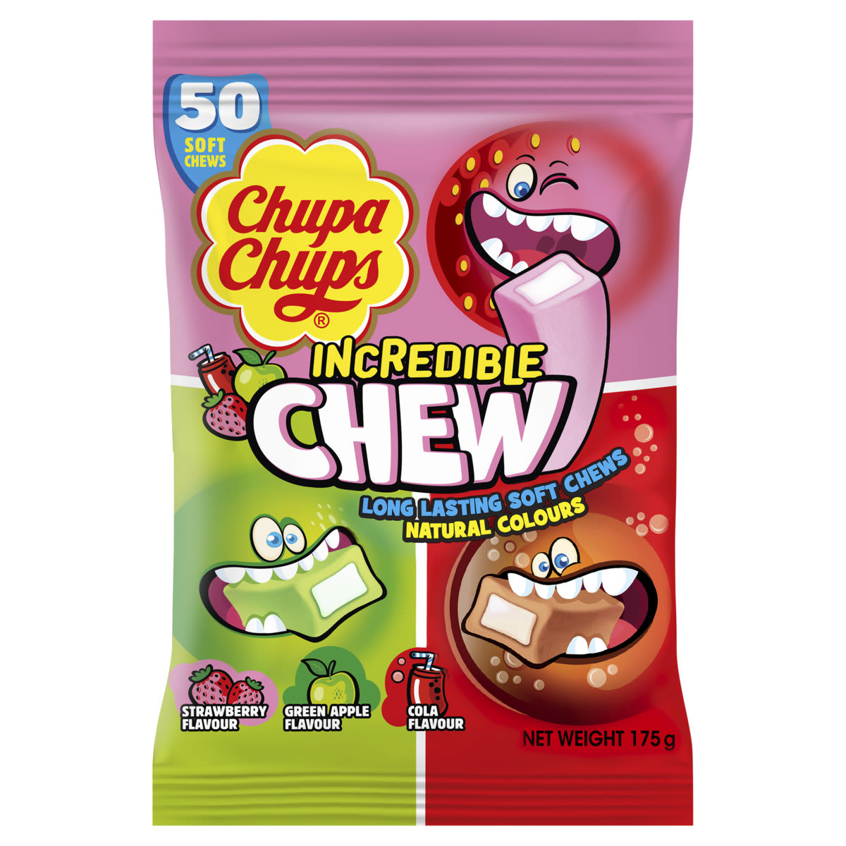50 Pack Chupa Chups Incredible Chew Share Bag 175g