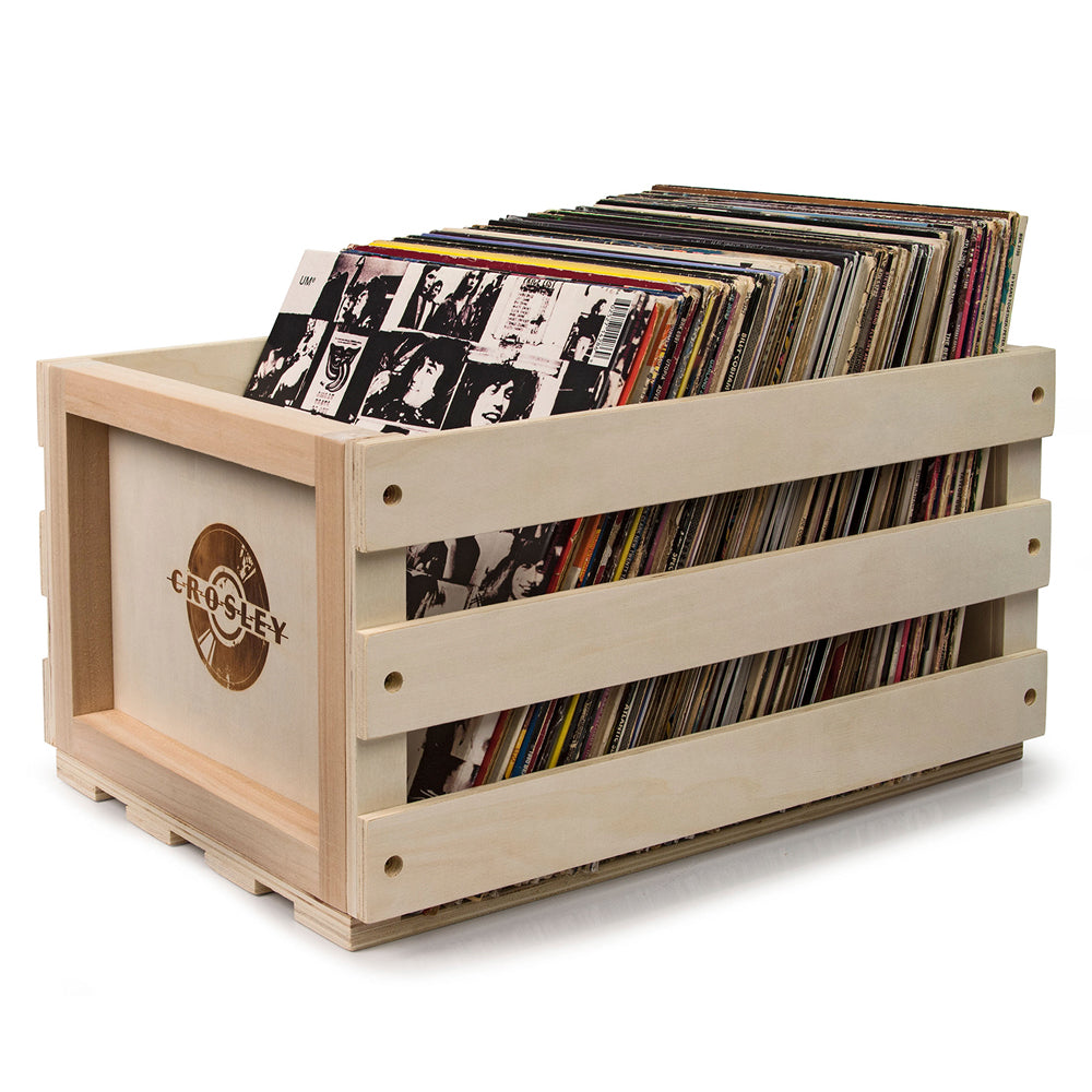 Crosley Voyager Bluetooth Portable Turntable - Floral + Bundled Record Storage Crate