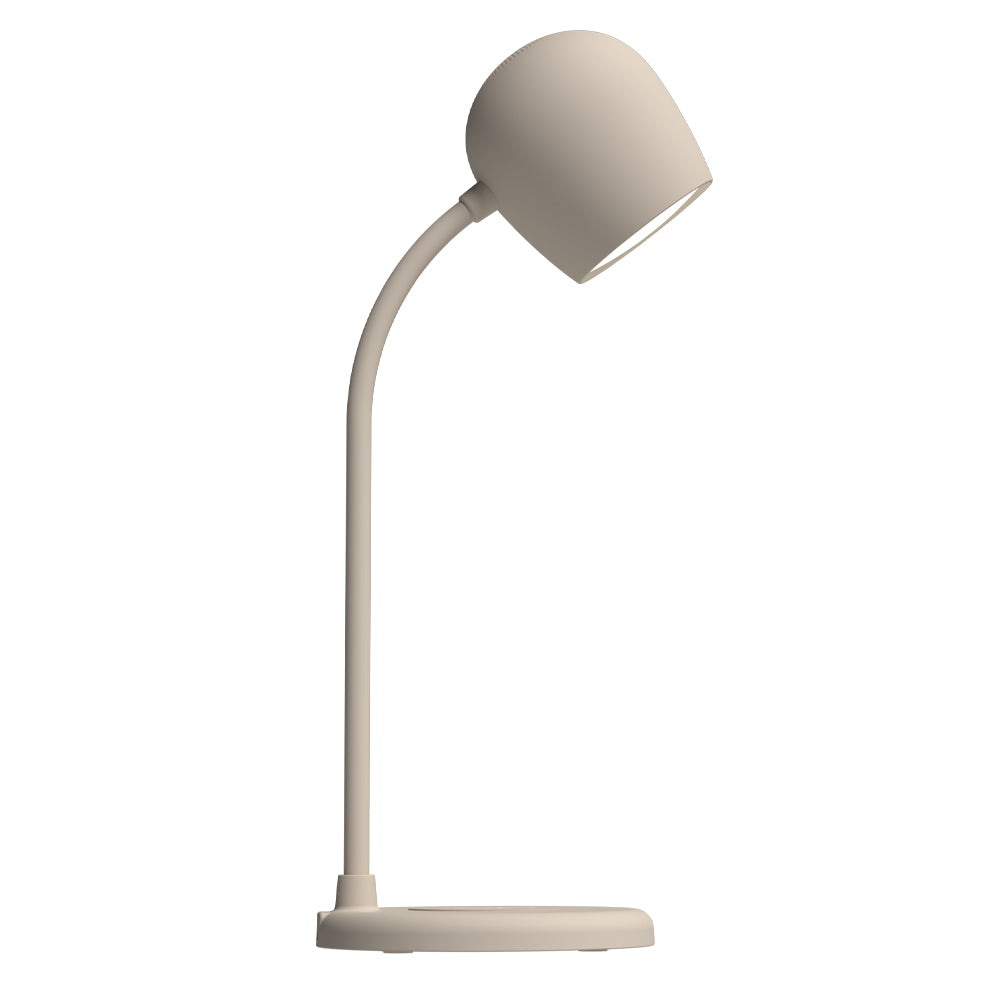 Ellie Lamp W/ Qi Charger And Bluetooth Speaker - Ivory Sand