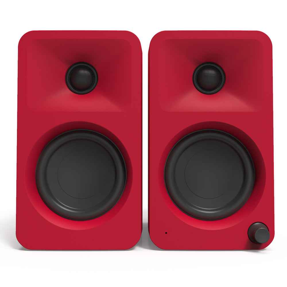 Limited Edition - Kanto ORA 100W Powered Reference Desktop Computer Speakers with Bluetooth 5.0 Matte Red